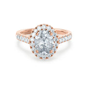 Oval Cut Moissanite Halo Engagement Ring